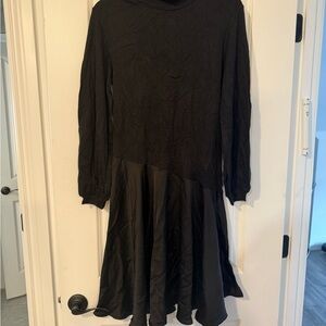 Zara Black Long Sleeve Fit and Flair Dress